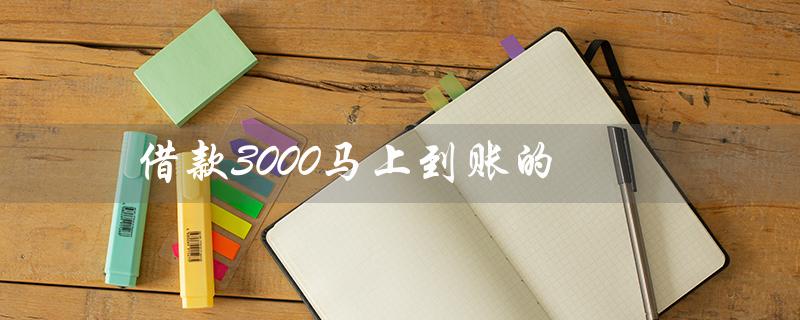 借款3000马上到账的（哪个平台借款3000马上到账好）