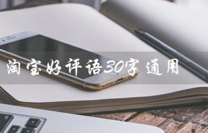 淘宝好评语30字通用（淘宝衣服好评语有哪些）